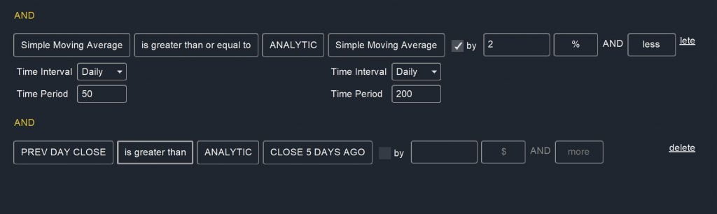 Watchlists - Golden Cross Scan
