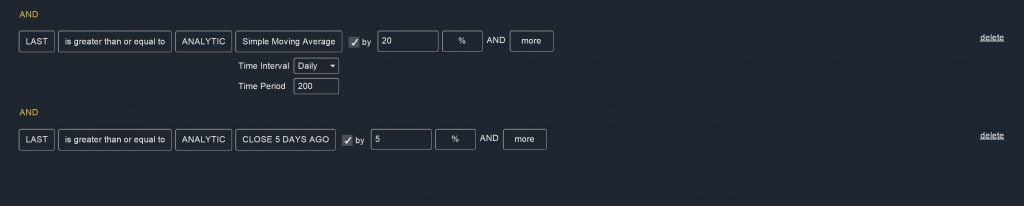 Watchlists - High Momentum Stocks Scan