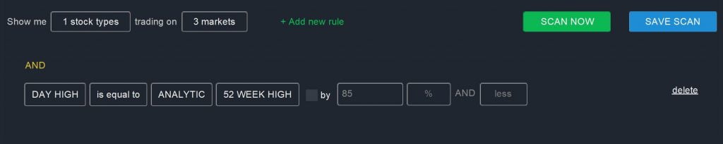 Watchlists - New High Scan