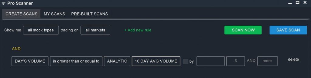 Intraday - Volume Pro Scan