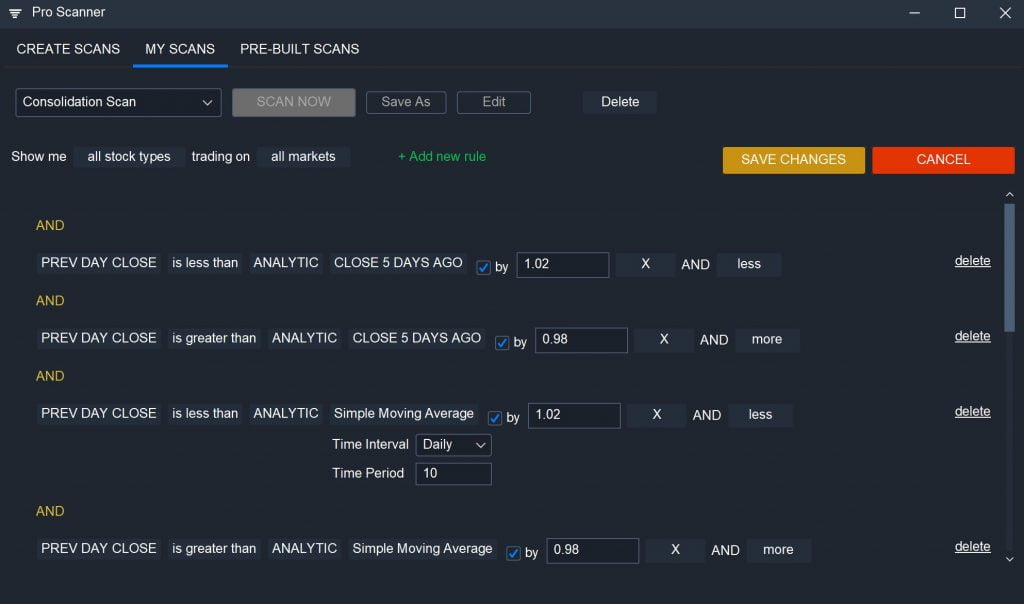 Scanz Customizations - Saved Scans