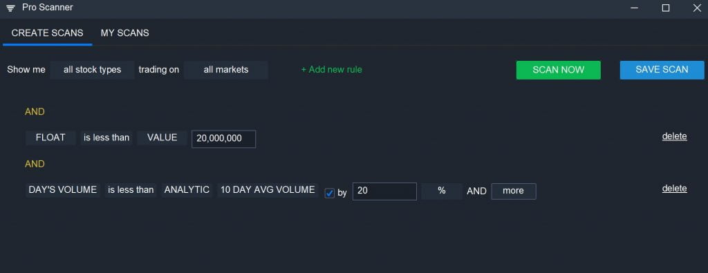 Scanz - Low Float - Float and Volume